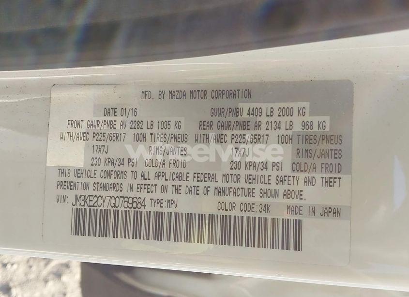 Photo 9 of 2016 Mazda Cx-5 TOURING (VIN JM3KE2CY7G0769684)