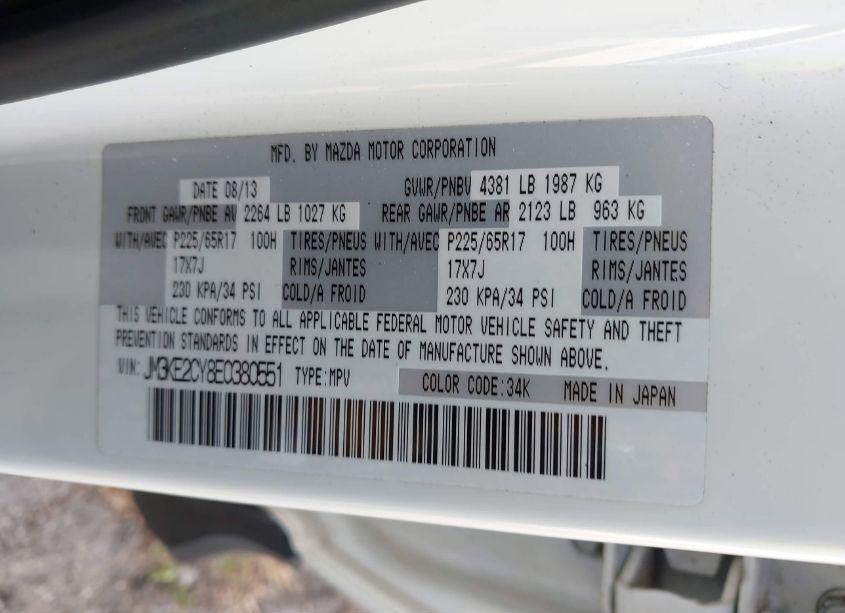 Photo 9 of 2014 Mazda Cx-5 TOURING (VIN JM3KE2CY8E0380551)