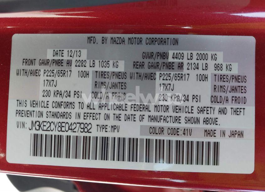 Photo 9 of 2014 Mazda Cx-5 TOURING (VIN JM3KE2CY8E0427982)