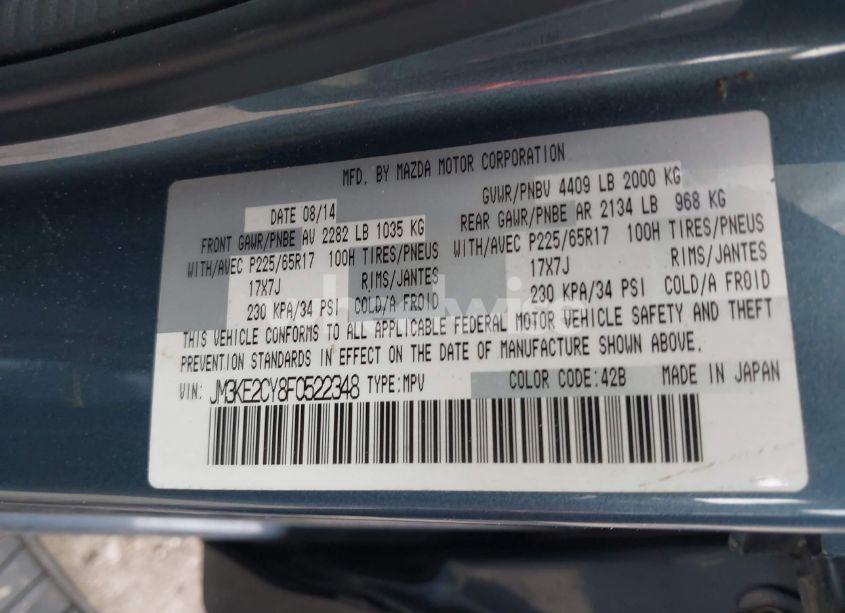 Photo 9 of 2015 Mazda Cx-5 TOURING (VIN JM3KE2CY8F0522348)