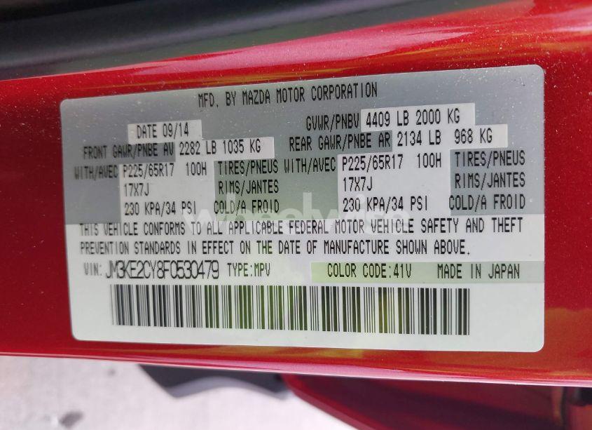 Photo 9 of 2015 Mazda Cx-5 TOURING (VIN JM3KE2CY8F0530479)