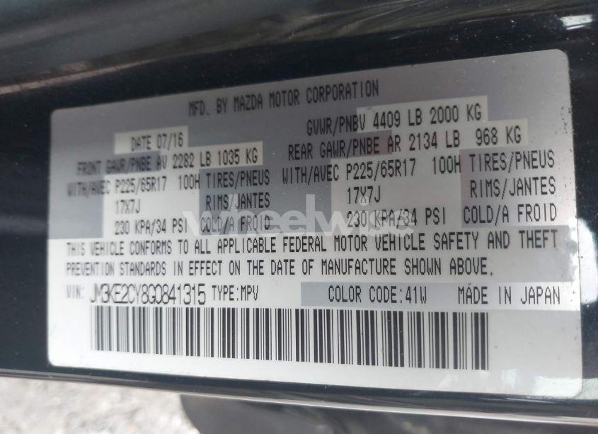 Photo 9 of 2016 Mazda Cx-5 TOURING (VIN JM3KE2CY8G0841315)