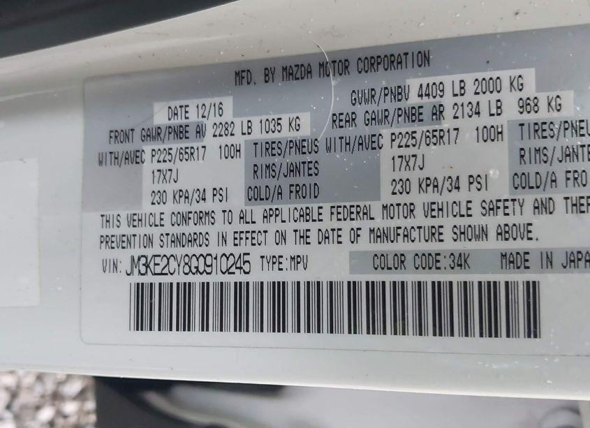 Photo 9 of 2016 Mazda Cx-5 TOURING (VIN JM3KE2CY8G0910245)