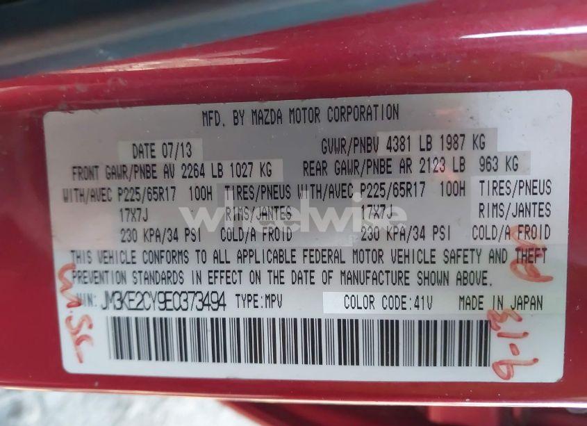 Photo 9 of 2014 Mazda Cx-5 TOURING (VIN JM3KE2CY9E0373494)