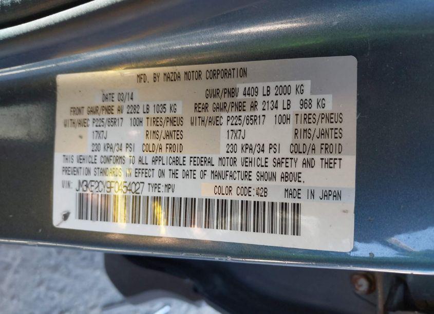 Photo 9 of 2015 Mazda Cx-5 TOURING (VIN JM3KE2CY9F0454027)