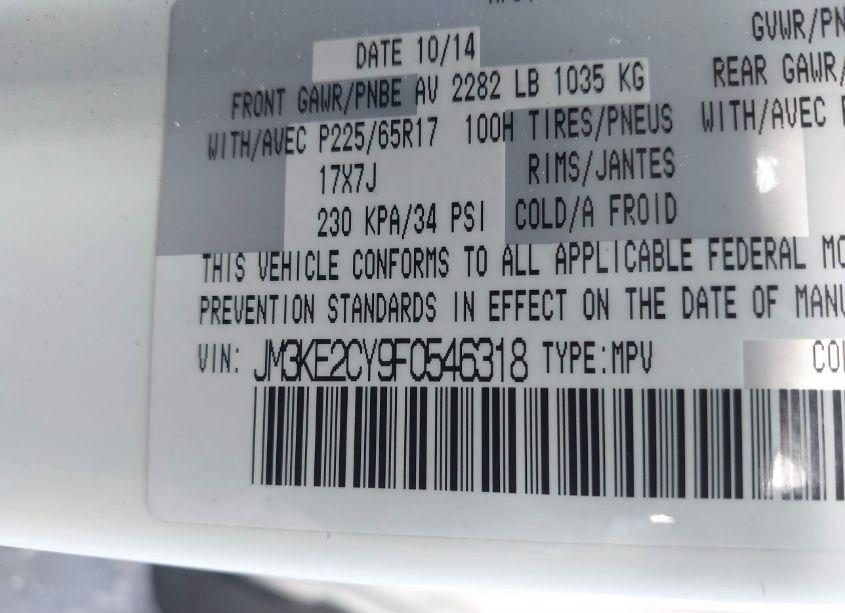 Photo 9 of 2015 Mazda Cx-5 TOURING (VIN JM3KE2CY9F0546318)