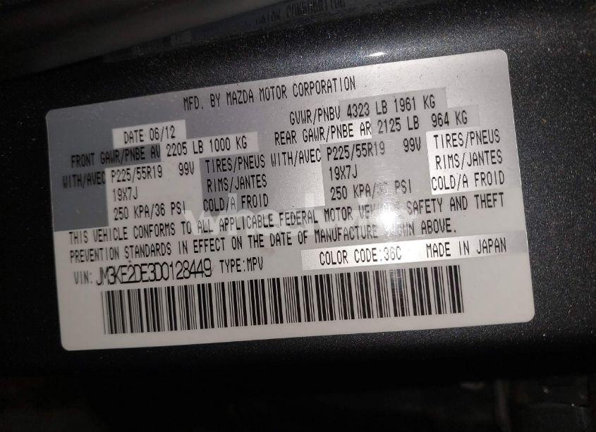 Photo 9 of 2013 Mazda Cx-5 GRAND TOURING (VIN JM3KE2DE3D0128449)