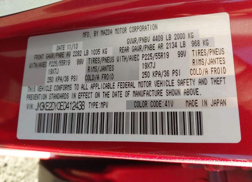 Photo 9 of 2014 Mazda Cx-5 GRAND TOURING (VIN JM3KE2DY0E0412438)