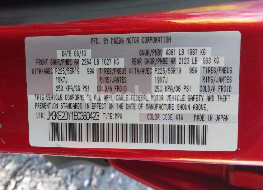 Photo 9 of 2014 Mazda Cx-5 GRAND TOURING (VIN JM3KE2DY1E0380423)