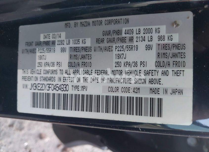 Photo 9 of 2015 Mazda Cx-5 GRAND TOURING (VIN JM3KE2DY3F0454930)