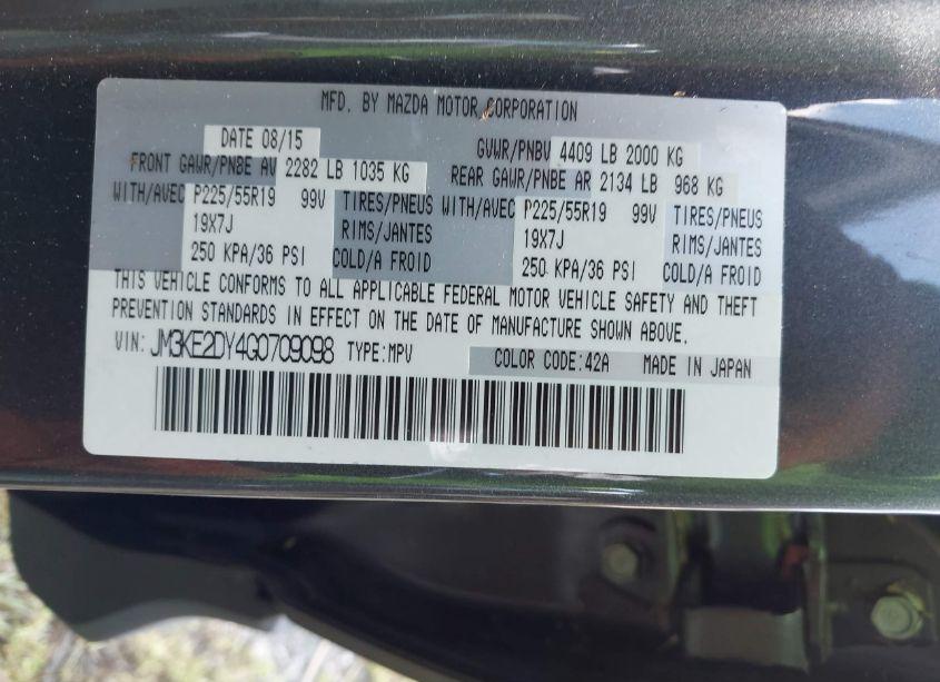 Photo 9 of 2016 Mazda Cx-5 GRAND TOURING (VIN JM3KE2DY4G0709098)