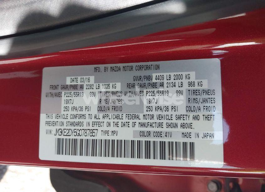 Photo 9 of 2016 Mazda Cx-5 GRAND TOURING (VIN JM3KE2DY5G0787857)