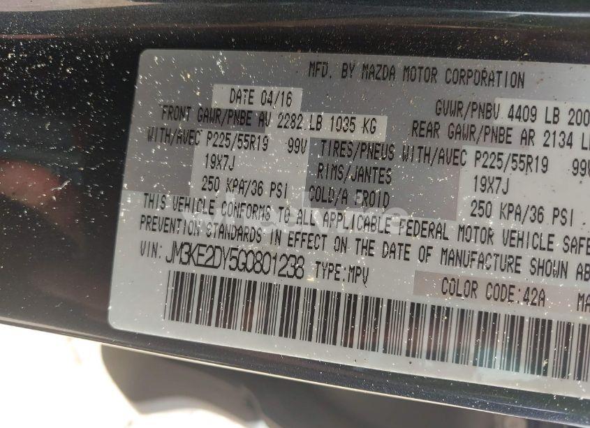 Photo 9 of 2016 Mazda Cx-5 GRAND TOURING (VIN JM3KE2DY5G0801238)