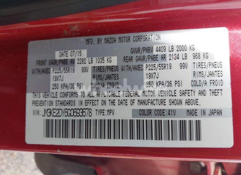 Photo 9 of 2016 Mazda Cx-5 GRAND TOURING (VIN JM3KE2DY6G0693678)