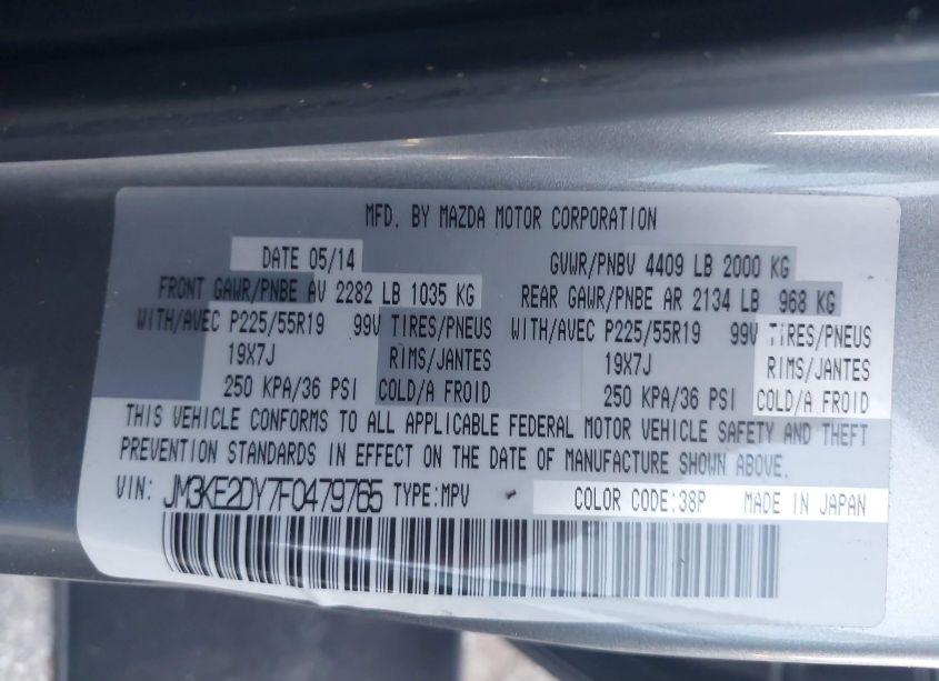 Photo 9 of 2015 Mazda Cx-5 GRAND TOURING (VIN JM3KE2DY7F0479765)