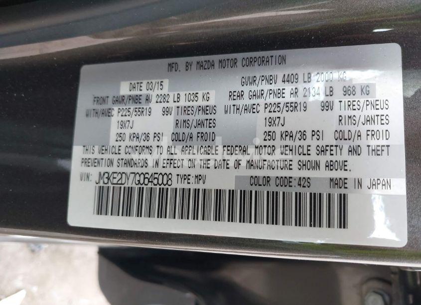 Photo 9 of 2016 Mazda Cx-5 GRAND TOURING (VIN JM3KE2DY7G0645008)