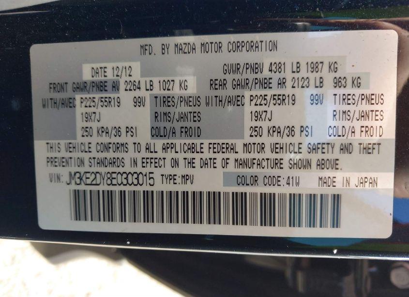 Photo 9 of 2014 Mazda Cx-5 GRAND TOURING (VIN JM3KE2DY8E0303015)