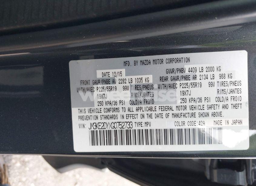 Photo 9 of 2016 Mazda Cx-5 GRAND TOURING (VIN JM3KE2DYXG0752733)