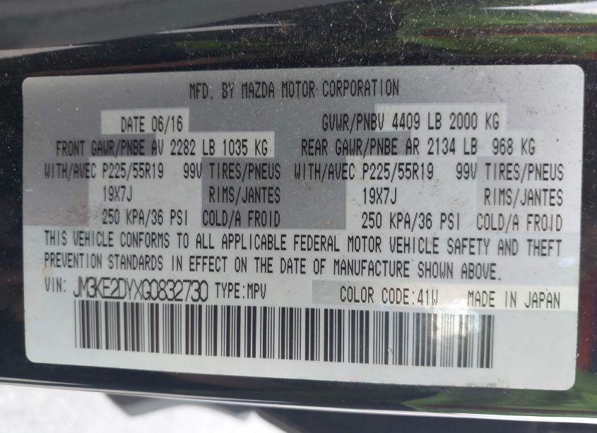 Photo 9 of 2016 Mazda Cx-5 GRAND TOURING (VIN JM3KE2DYXG0832730)