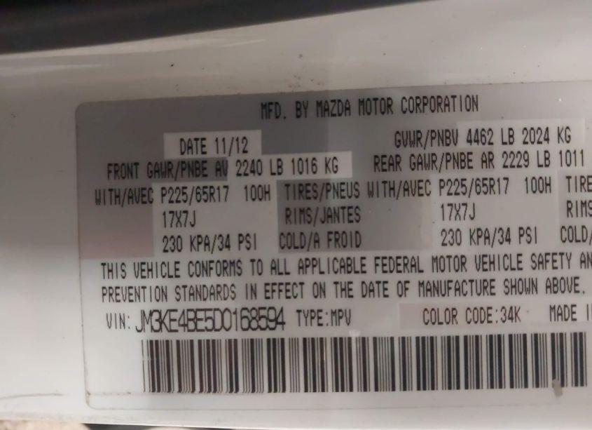 Photo 9 of 2013 Mazda Cx-5 SPORT (VIN JM3KE4BE5D0168594)