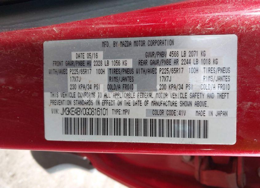 Photo 9 of 2016 Mazda Cx-5 SPORT (VIN JM3KE4BY0G0816101)