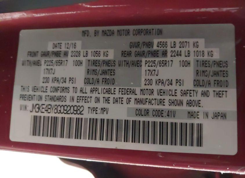 Photo 9 of 2016 Mazda Cx-5 SPORT (VIN JM3KE4BY8G0920982)