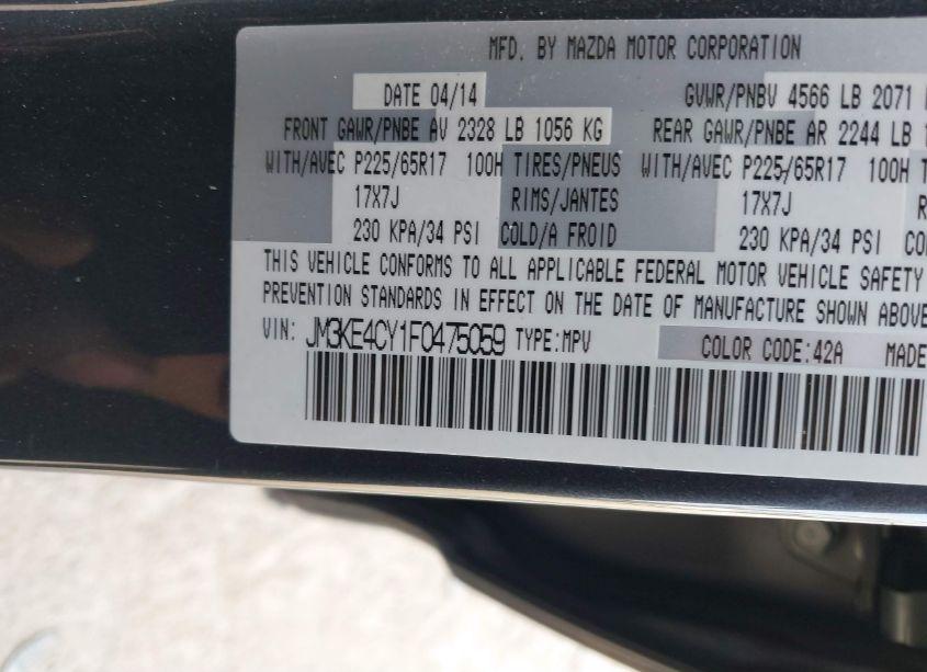 Photo 9 of 2015 Mazda Cx-5 TOURING (VIN JM3KE4CY1F0475059)