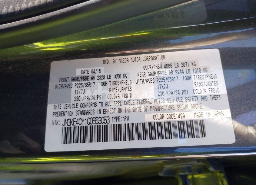 Photo 9 of 2016 Mazda Cx-5 TOURING (VIN JM3KE4CY1G0653053)