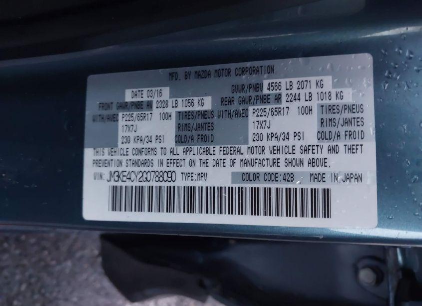 Photo 9 of 2016 Mazda Cx-5 TOURING (VIN JM3KE4CY2G0788090)