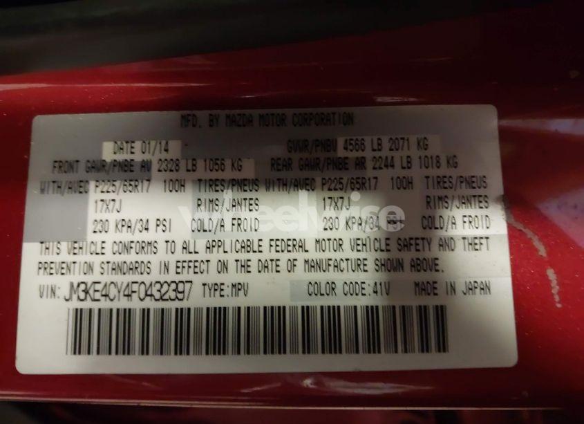 Photo 9 of 2015 Mazda Cx-5 TOURING (VIN JM3KE4CY4F0432397)