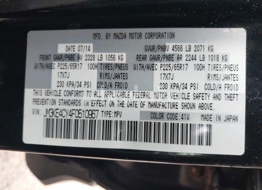 Photo 9 of 2015 Mazda Cx-5 TOURING (VIN JM3KE4CY4F0510967)