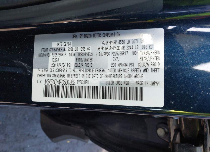 Photo 9 of 2015 Mazda Cx-5 TOURING (VIN JM3KE4CY4F0531852)