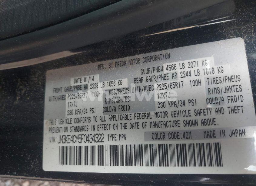 Photo 9 of 2015 Mazda Cx-5 TOURING (VIN JM3KE4CY5F0434322)