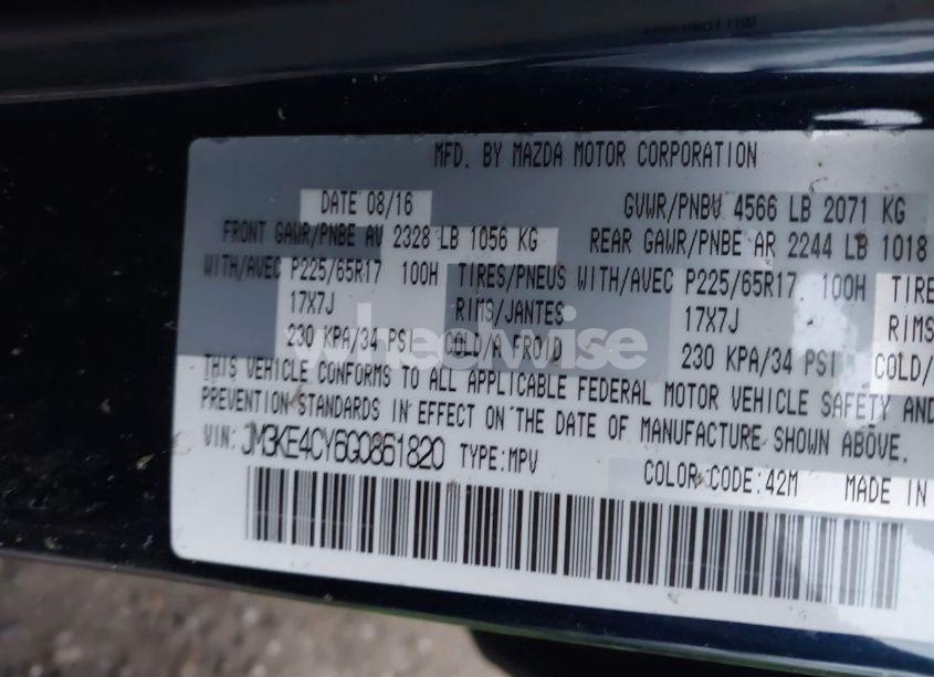 Photo 9 of 2016 Mazda Cx-5 TOURING (VIN JM3KE4CY6G0861820)