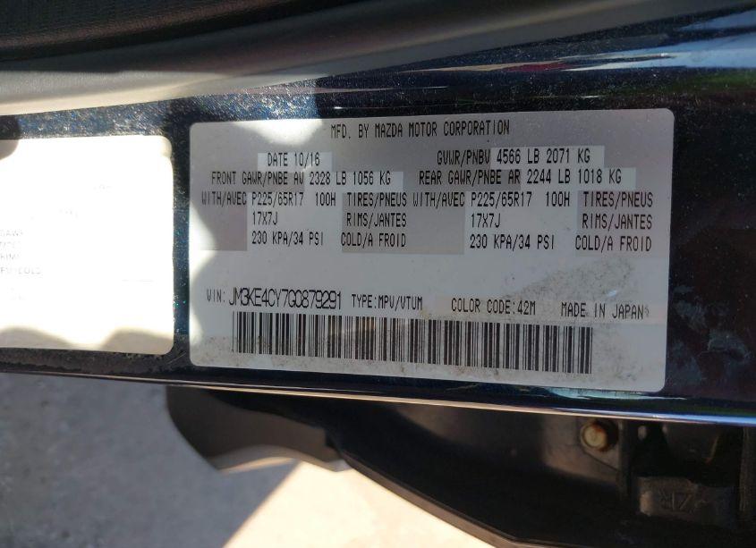 Photo 9 of 2016 Mazda Cx-5 TOURING (VIN JM3KE4CY7G0879291)