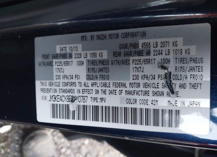 Photo 9 of 2014 Mazda Cx-5 TOURING (VIN JM3KE4CY8E0410787)