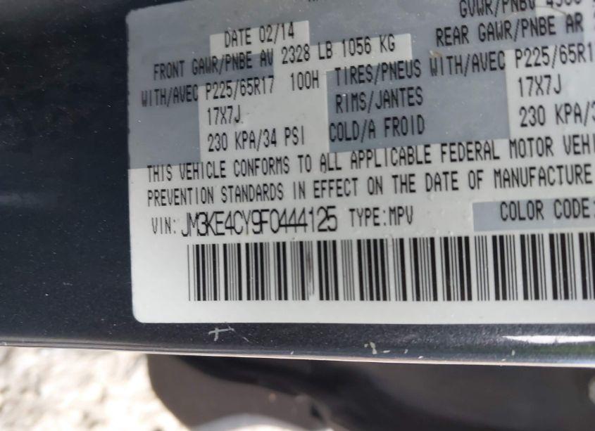 Photo 9 of 2015 Mazda Cx-5 TOURING (VIN JM3KE4CY9F0444125)