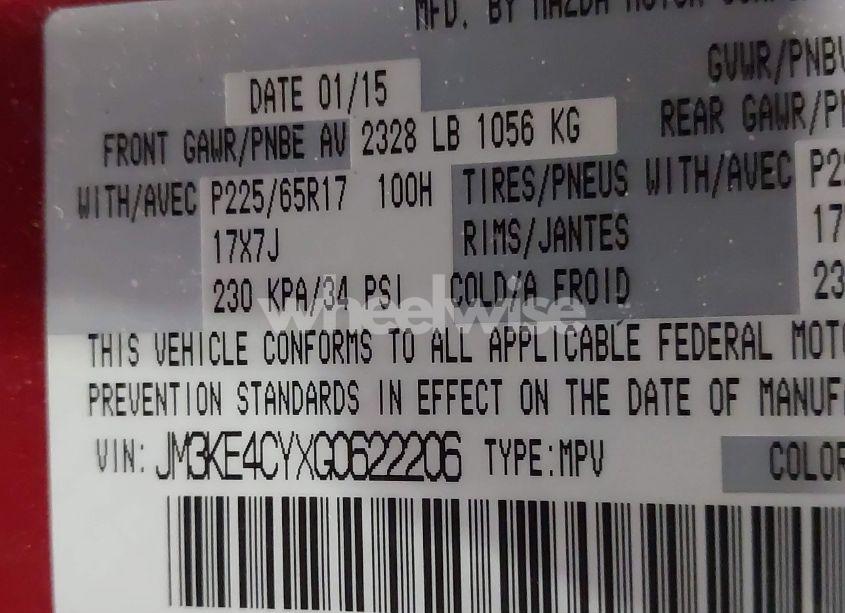 Photo 9 of 2016 Mazda Cx-5 TOURING (VIN JM3KE4CYXG0622206)