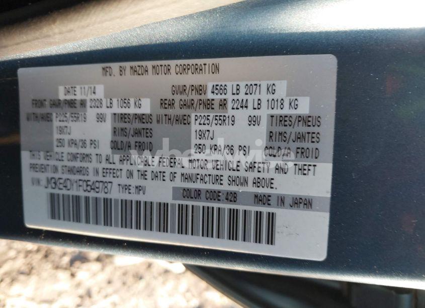 Photo 9 of 2015 Mazda Cx-5 GRAND TOURING (VIN JM3KE4DY1F0549787)