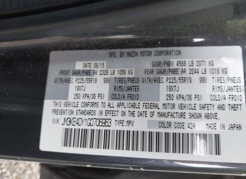 Photo 9 of 2016 Mazda Cx-5 GRAND TOURING (VIN JM3KE4DY1G0706963)