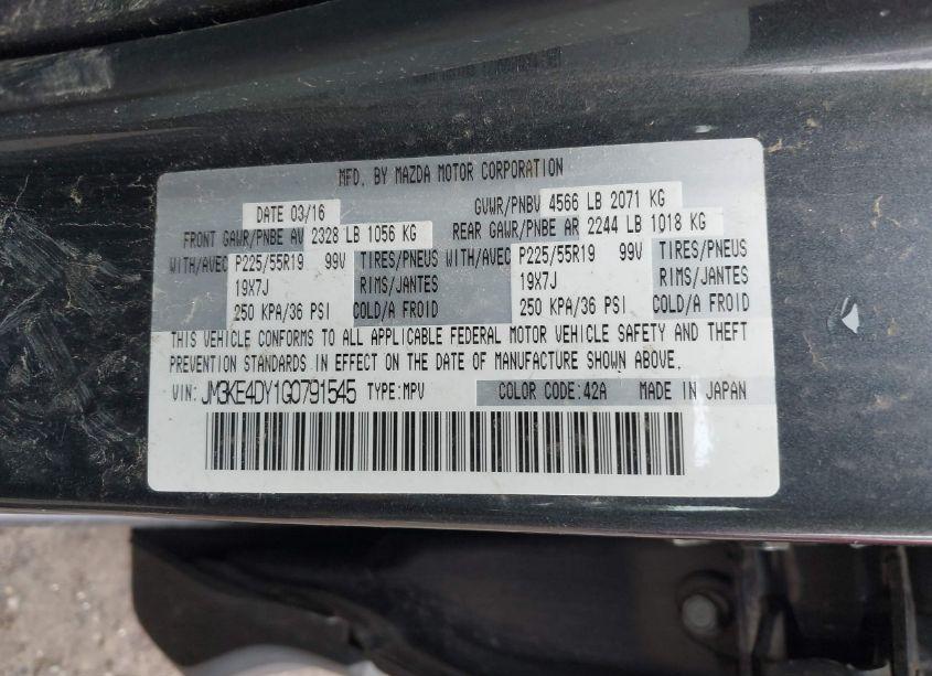 Photo 9 of 2016 Mazda Cx-5 GRAND TOURING (VIN JM3KE4DY1G0791545)