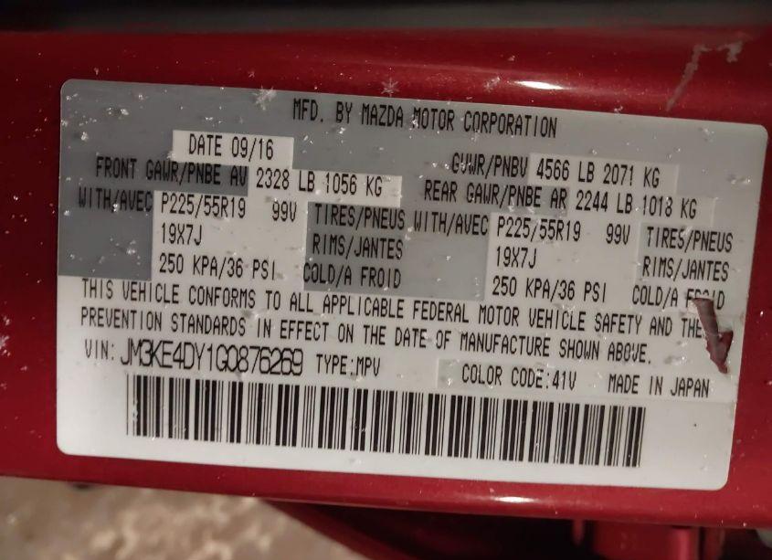 Photo 9 of 2016 Mazda Cx-5 GRAND TOURING (VIN JM3KE4DY1G0876269)