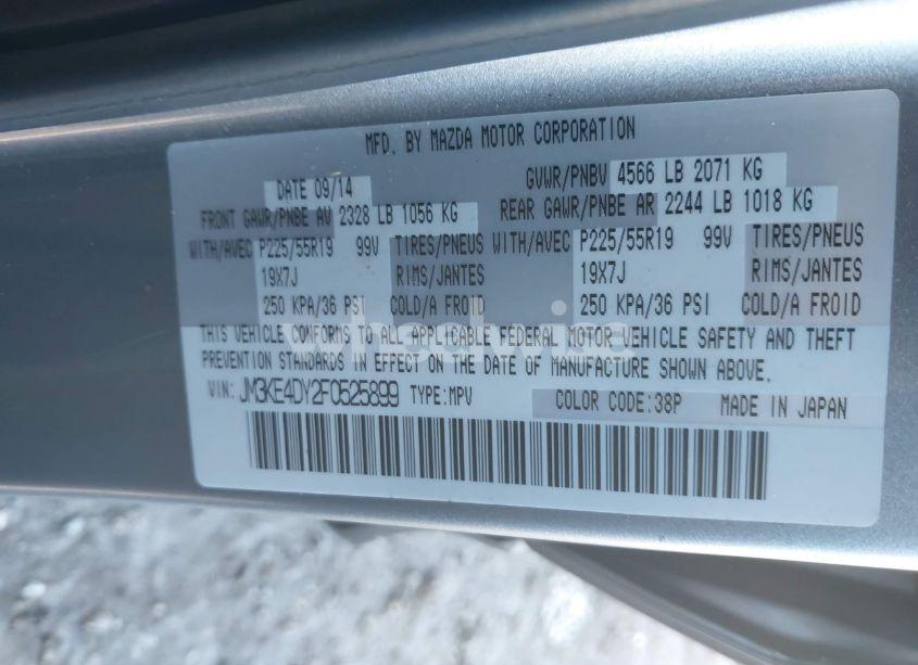 Photo 9 of 2015 Mazda Cx-5 GRAND TOURING (VIN JM3KE4DY2F0525899)