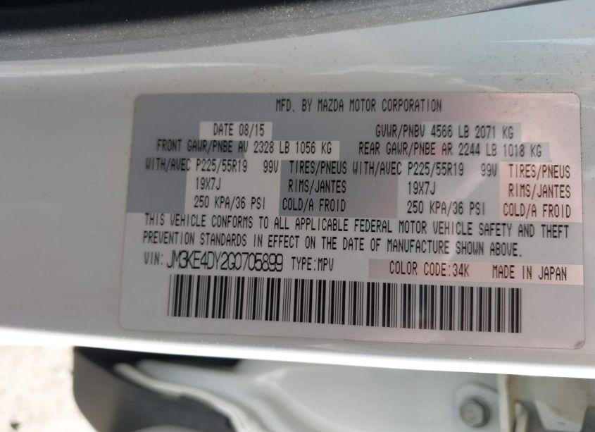 Photo 9 of 2016 Mazda Cx-5 GRAND TOURING (VIN JM3KE4DY2G0705899)