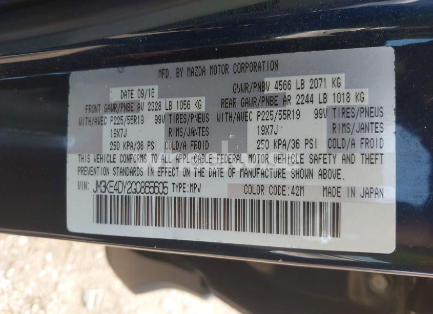 Photo 9 of 2016 Mazda Cx-5 GRAND TOURING (VIN JM3KE4DY2G0865605)