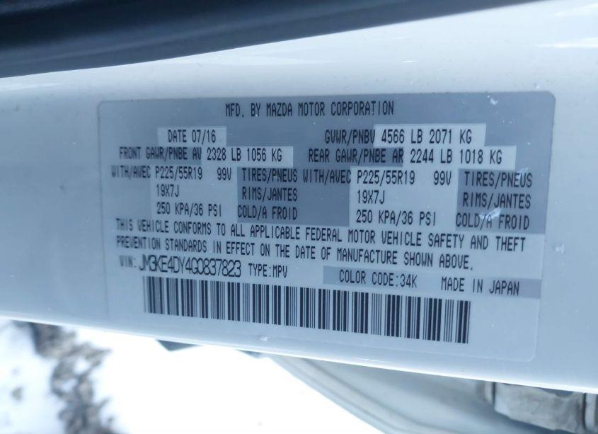 Photo 9 of 2016 Mazda Cx-5 GRAND TOURING (VIN JM3KE4DY4G0837823)