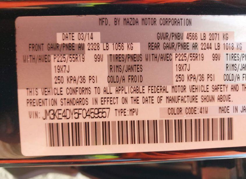 Photo 9 of 2015 Mazda Cx-5 GRAND TOURING (VIN JM3KE4DY5F0459557)