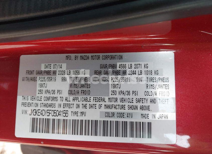 Photo 9 of 2015 Mazda Cx-5 GRAND TOURING (VIN JM3KE4DY5F0504156)