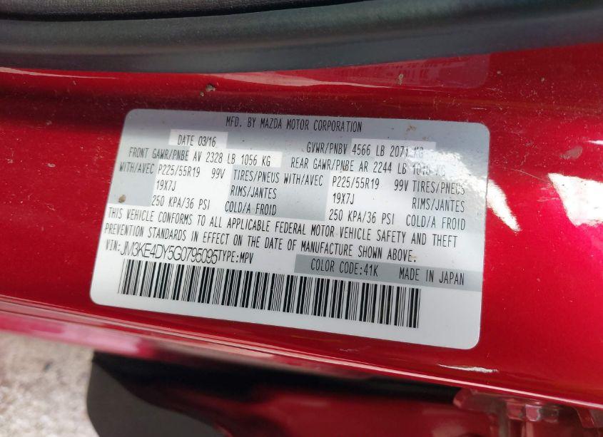 Photo 9 of 2016 Mazda Cx-5 GRAND TOURING (VIN JM3KE4DY5G0795095)