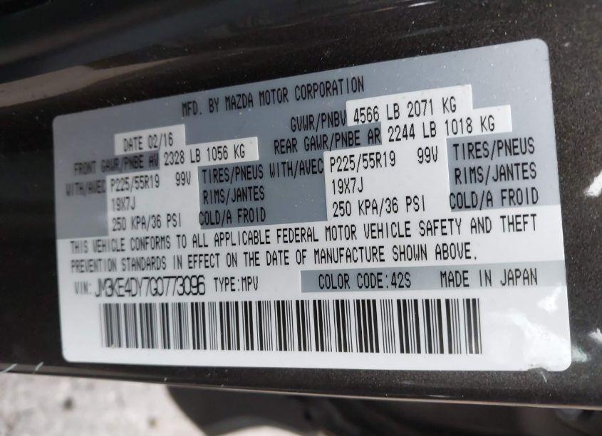 Photo 9 of 2016 Mazda Cx-5 GRAND TOURING (VIN JM3KE4DY7G0773096)